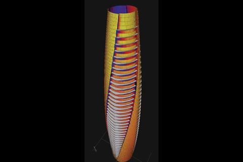 Computer modelling was used to predict total direct radiation levels on the tower facade